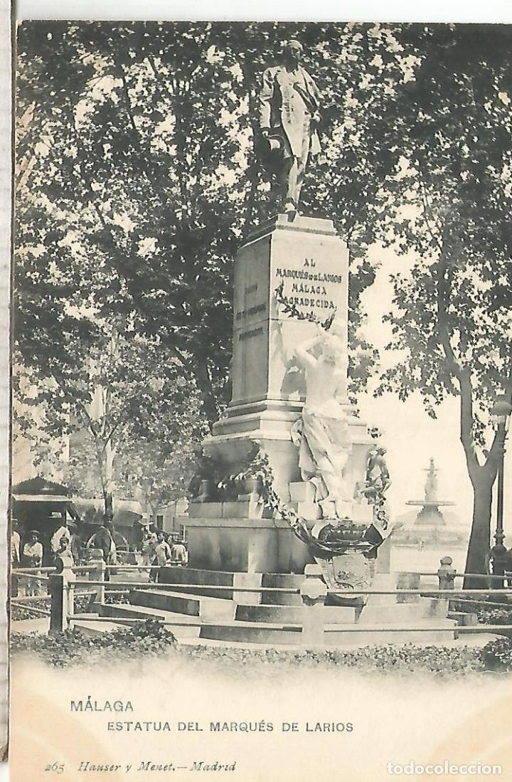 Postales: MALAGA MARQUES DE LARIOS DORSO SIN DIVIDIR