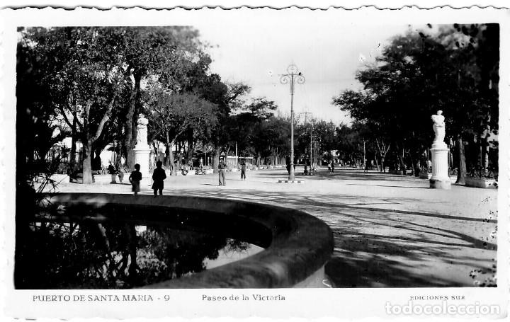 Postales: Puerto de Santa Mar&iacute;a - Paseo de la Victoria - Ed. Sur n&ordm; 9 - 143x93 mm.