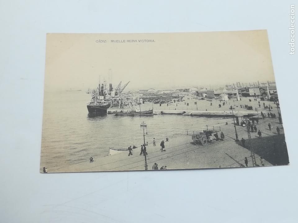 Postcards: TARJETA POSTAL. CADIZ. MUELLE REINA VICTORIA. HAUSER Y MENET