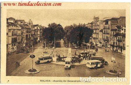 Postales: M&aacute;laga.- Avenida del Generalisimo Franco - Foto 1