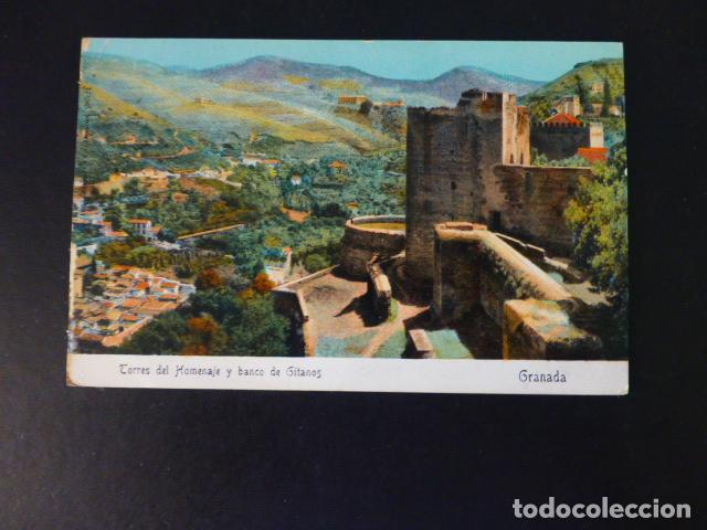 Postales: GRANADA TORRES DEL HOMENAJE Y BARRIO DE GITANOS - Foto 1