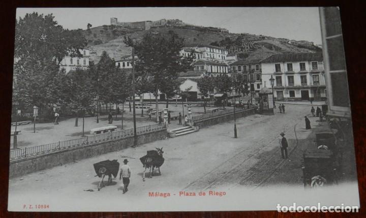 Postales: POSTAL DE MALAGA, PLAZA DE RIEGO, PZ, 10594 SIN CIRCULAR Y SIN DIVIDIR