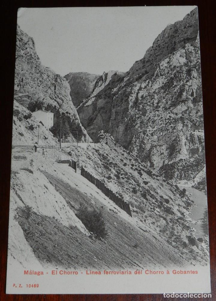 Postales: POSTAL DE MALAGA, EL CHORRO, LINEA FERROVIARIA DEL CHORRO A GOBANTES, PZ, 10469 SIN CIRCULAR Y SIN D