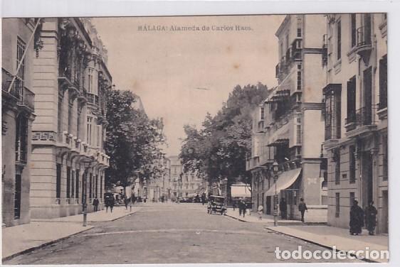 Cartoline: M&aacute;laga Alameda de Carlos Haes Fototipia Hauser. Sin circular.