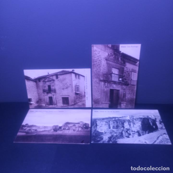 Postales: LOTE 4 POSTALES RONDA - VISTA CONVENTO S. FRANCISCO, BAJADA DEL TAJO POR LAS LADERAS, CASA MONDRAGON