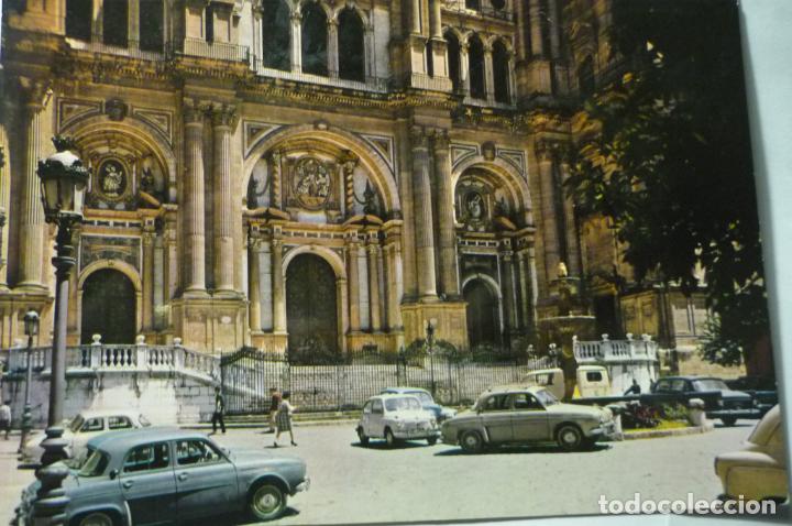 Postales: POSTAL MALAGA CATEDRAL FACHADA COCHES CM