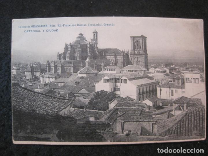 Postales: GRANADA-CATEDRAL Y CIUDAD-COL&middot;GRANADINA NUM 82-POSTAL ANTIGUA-(85.023)