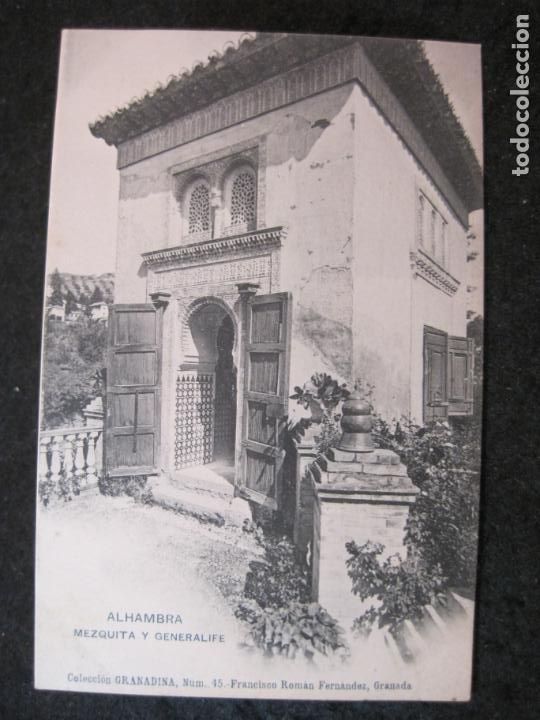 Postales: GRANADA-MEZQUITA Y GENERALIFE-COL&middot;GRANADINA NUM 45-POSTAL ANTIGUA-(85.028)
