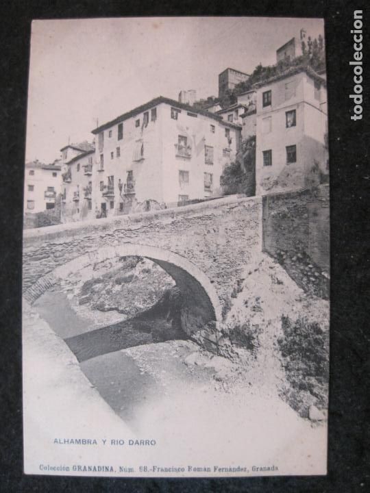 Postales: GRANADA-ALHAMBRA Y RIO DARO-COL&middot;GRANADINA NUM 98-POSTAL ANTIGUA-(85.029)