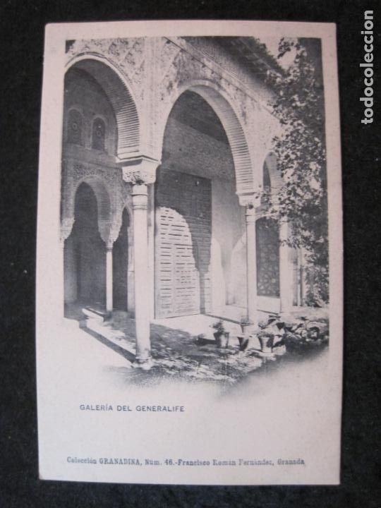 Postales: GRANADA-ALHAMBRA-GALERIA DEL GENERALIFE-COL&middot;GRANADINA NUM 46-POSTAL ANTIGUA-(85.032)