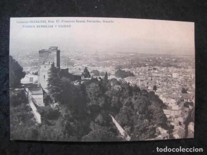Postales: GRANADA-TORRES BERMEJAS Y CIUDAD-COL&middot;GRANADINA NUM 87-POSTAL ANTIGUA-(85.034)