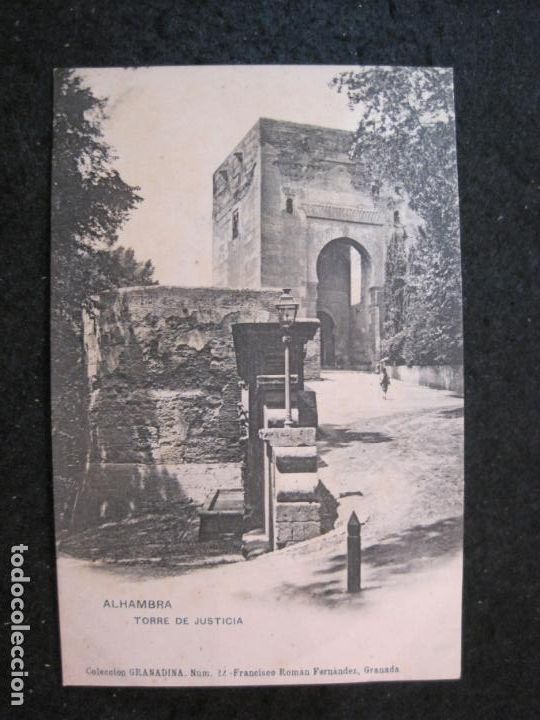 Postales: GRANADA-ALHAMBRA-TORRE DE JUSTICIA-COL&middot;GRANADINA NUM 22-POSTAL ANTIGUA-(85.049)