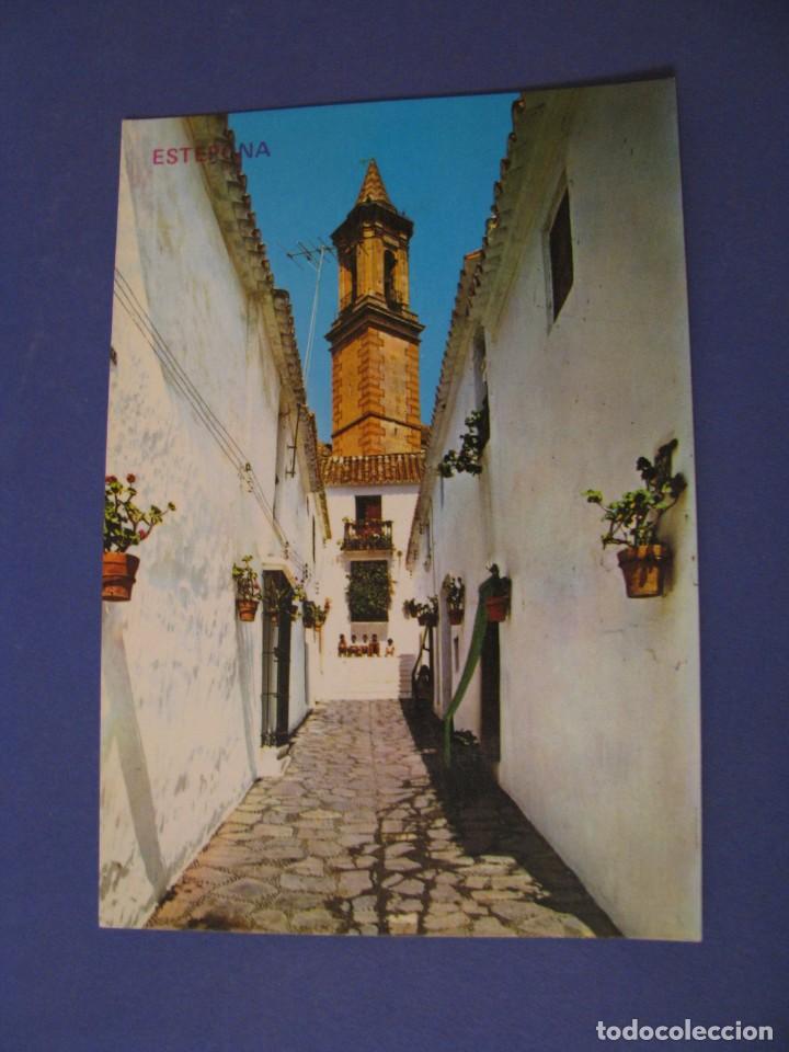 Postcards: POSTAL DE ESTEPONA. CALLE MURILLO Y TORRE DE LA IGLESIA PARROQUIAL. ED. ARRIBAS.