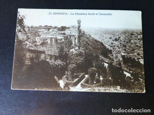 Postales: GRANADA LA ALHAMBRA DESDE EL GENERALIFE - Foto 1
