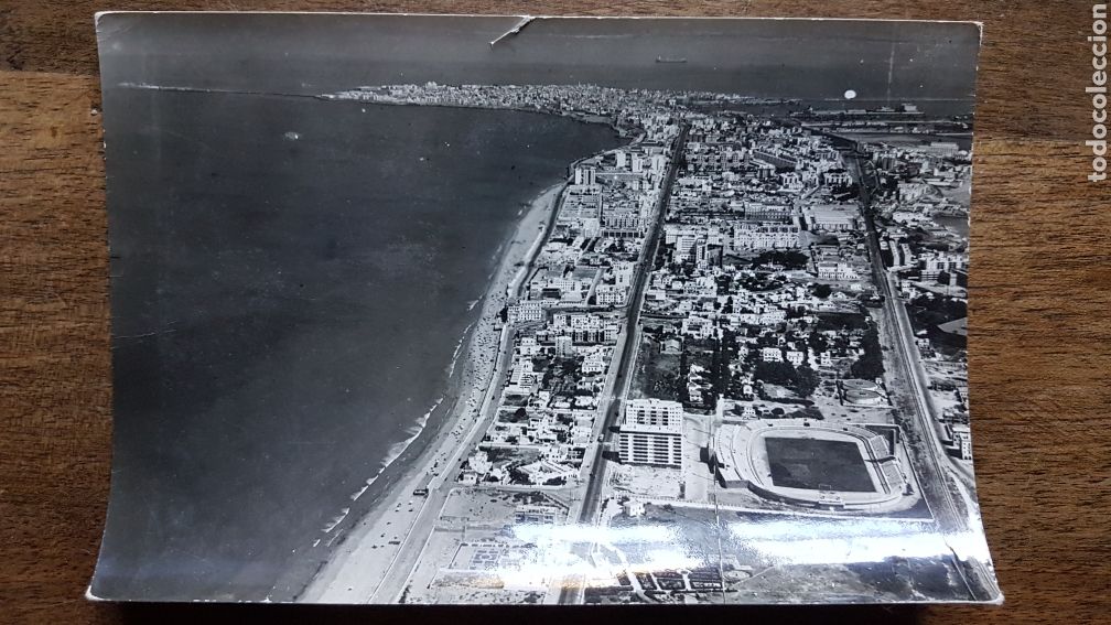 Postales: Foto postal Cadiz vista aerea y campo futbol a&ntilde;os 60 &ntilde;z