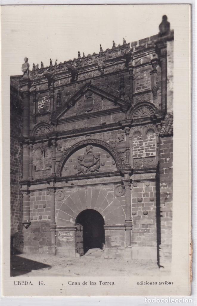 Postales: Ubeda 19 Casa de las Torres. Ediciones Arribas. Circulada franqueo curioso.