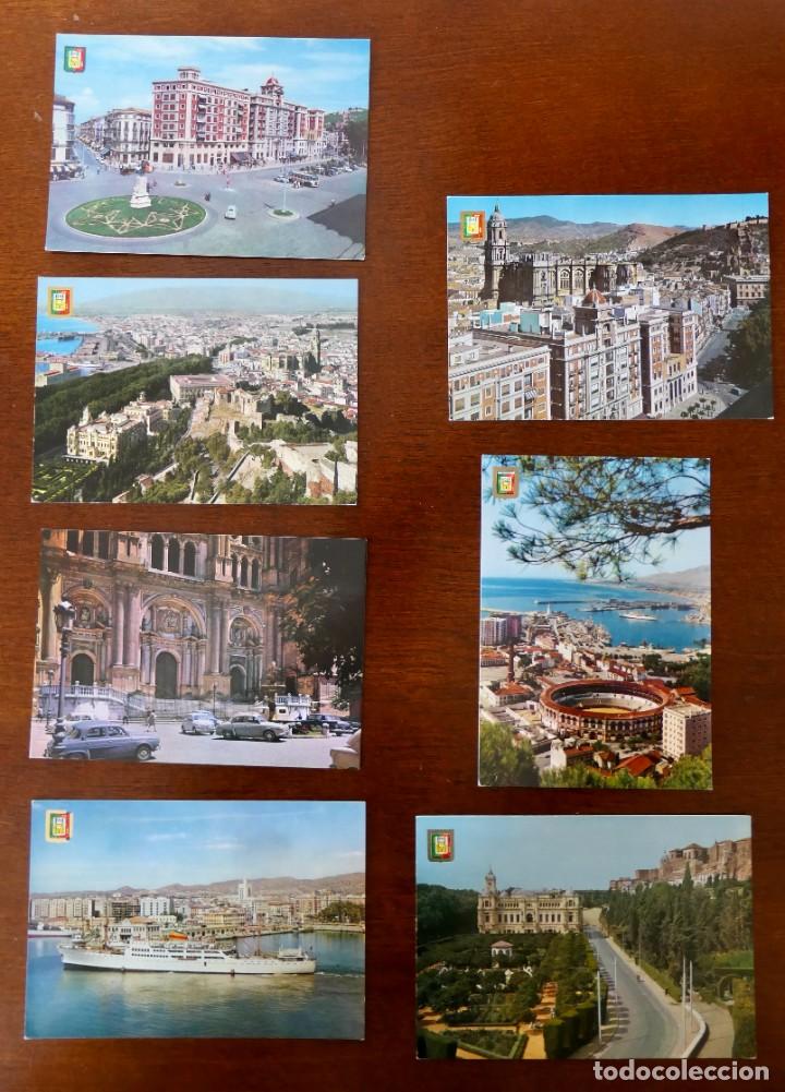 Postales: 7 POSTALES DE MALAGA -SIN CIRCULAR A&Ntilde;OS 60