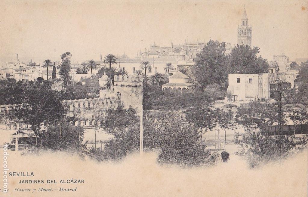 SEVILLA, JARDINES DEL ALCAZAR. ED. HAUSER Y MENET Nº 1245. REVERSO SIN DIVIDIR (Postales - España - Andalucía Antigua (hasta 1939))