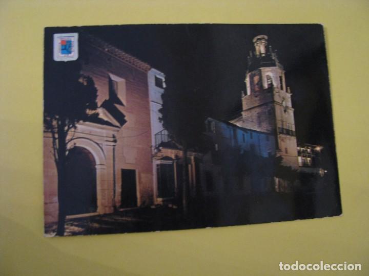 Postais: POSTAL DE RONDA. IGLESIA DE SANTA MARIA LA MAYOR, VISTA NOCTURNA. DOMINGUEZ. 1962.