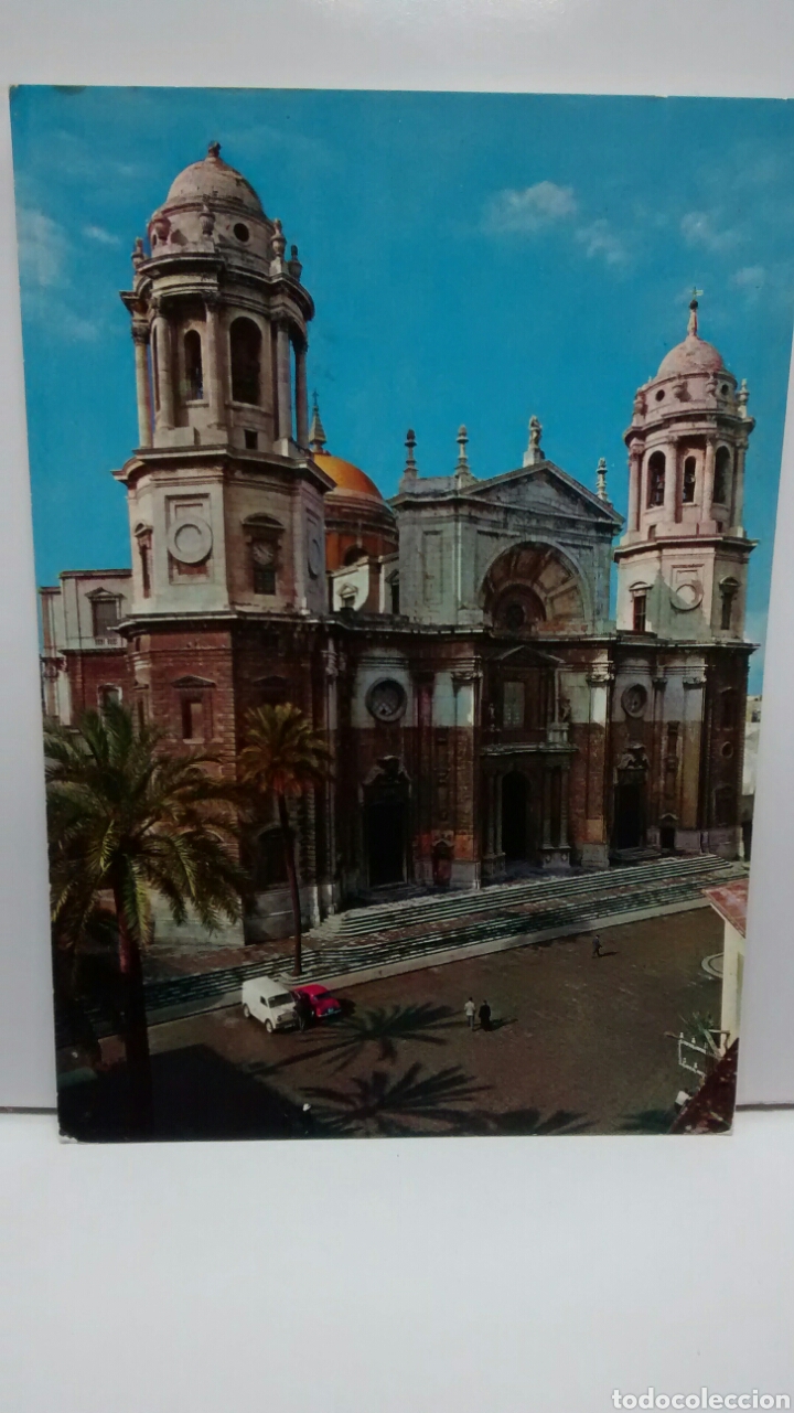 Postales: CADIZ CATEDRAL FACHADA PRINCIPAL GARCIA GARRABELLA 5, CIRCULADA EN 1970