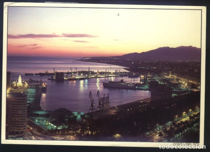 Postales: B-0361- MALAGA. VISTA NOCTURNA.