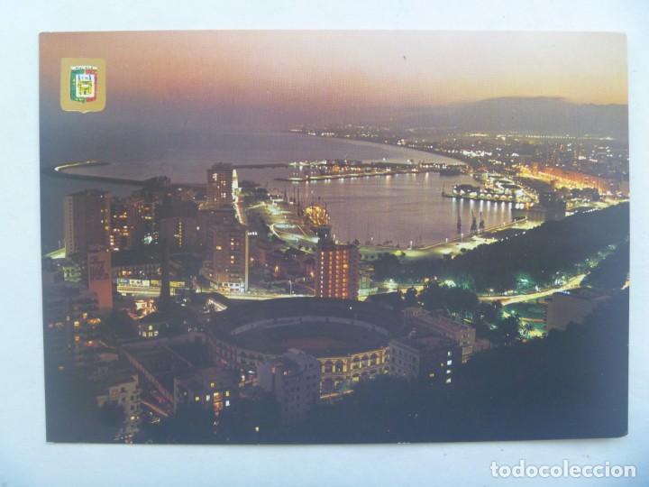 Postales: POSTAL DE MALAGA : VISTA GENERAL NOCTURNA . A&Ntilde;O 70
