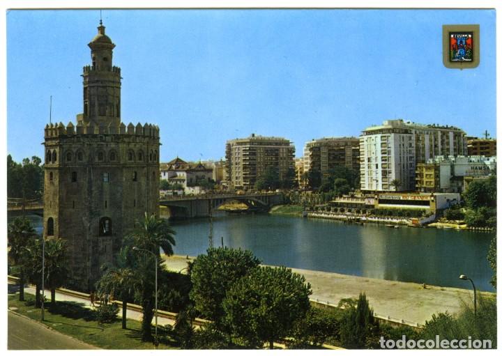 Postales: N&ordm; 12-SEVILLA. Torre del Oro y R&iacute;o Guadalquivir. Sin circular. ED. DOM&Iacute;NGUEZ