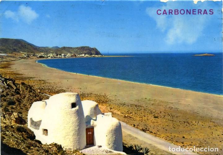 Postkarten: N&ordm; 1-CARBONERAS. Almer&iacute;a. Playa. Circulada en 1975. EDICIONES ARRIBAS