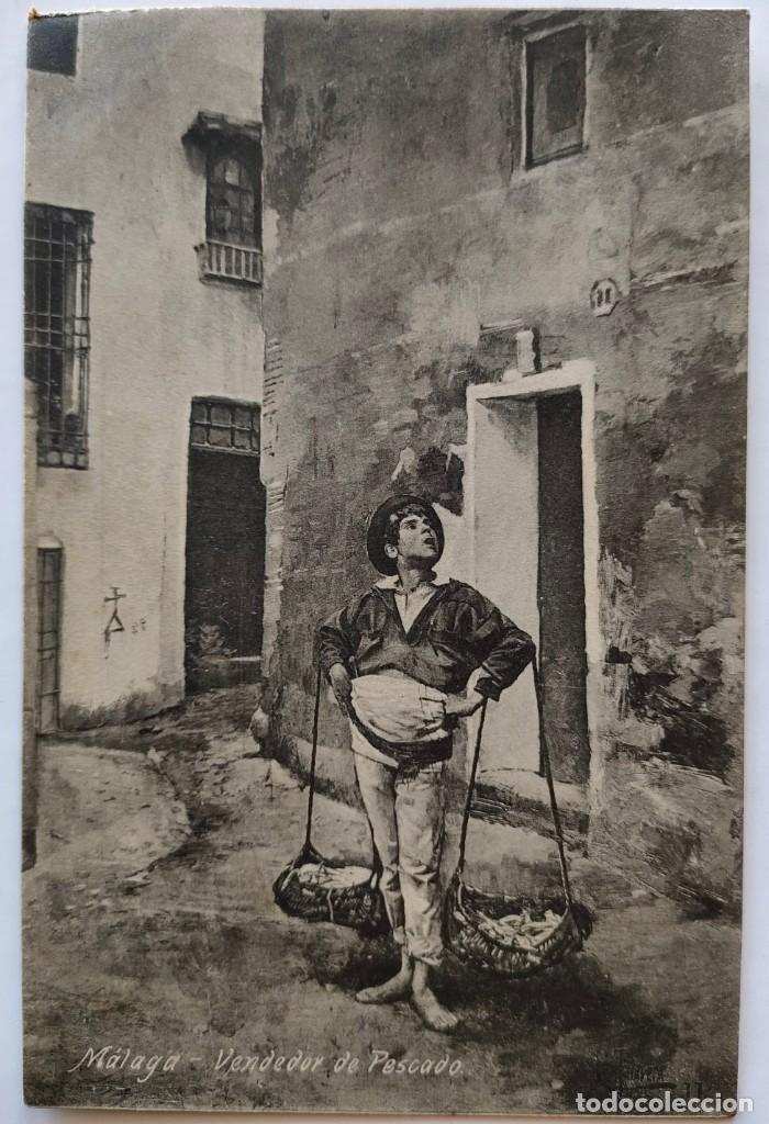 Postcards: MALAGA VENDEDOR DE PESCADO