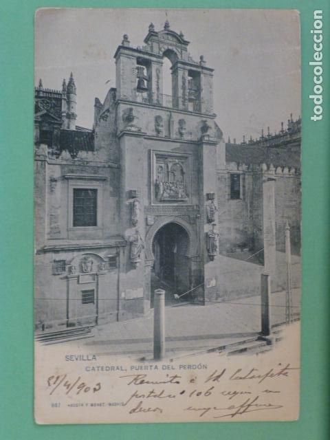 Postales: SEVILLA CATEDRAL PUERTA DEL PERDON - Foto 1