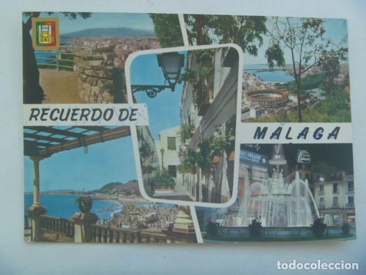 Postales: POSTAL DE MALAGA : RECUERDO DE MALAGA, PLAZA JOSE ANTONIO, ETC . A&Ntilde;OS 60
