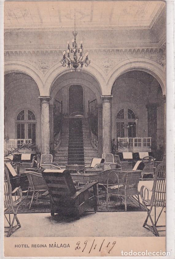 Postais: Hotel Regina M&aacute;laga Circulada en 1919