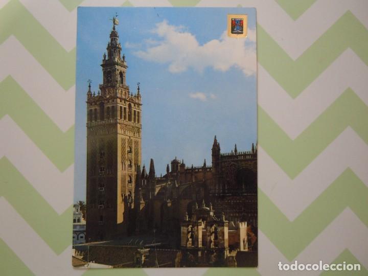 Postales: Postal de la Catedral y la Giralda de Sevilla