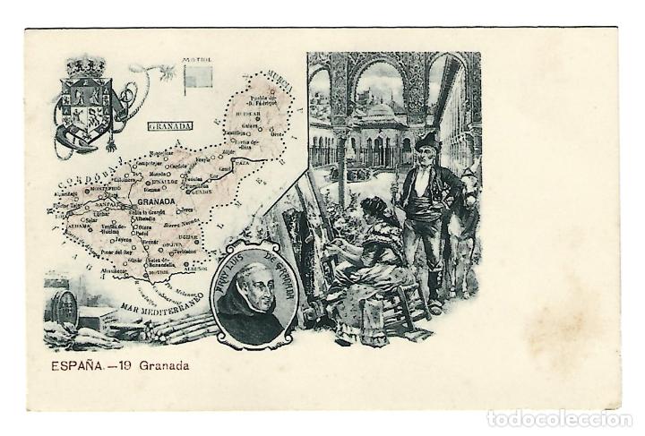 Postales: POSTAL ESPA&Ntilde;A - GRANADA - MAPA - Lote 0366 - Foto 1