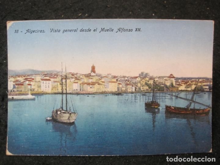 Postcards: ALGECIRAS-VISTA GENERAL MUELLE ALFONSO XII-COLECCION MANUEL BARREIRO-POSTAL ANTIGUA-(89.854)