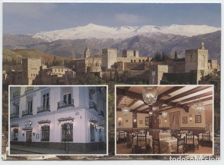 Postales: N&ordm; 12-GRANADA. Restaurante Chikito. Vista de la Alhambra... 1986. Sin circular. ED. DISTRIBEL