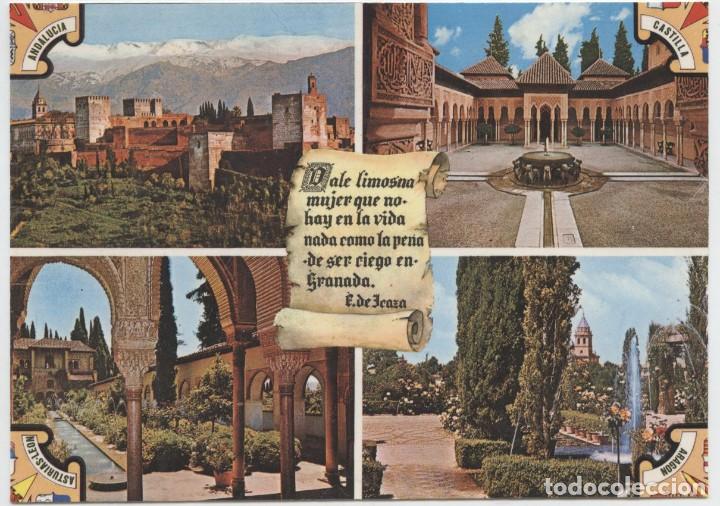 Postales: SERIE 1-N&ordm; 69-GRANADA. Alhambra. Vista general Patio de los leones y Generalife. ED. A. ZERKOWITZ