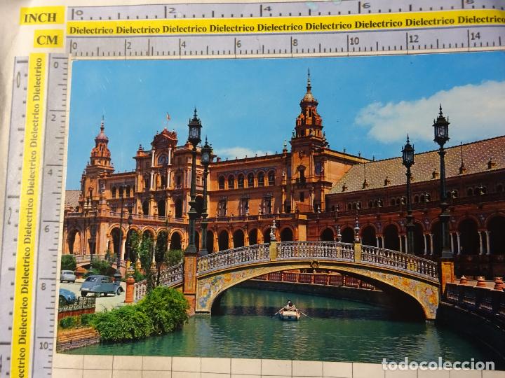 Postales: POSTAL DE SEVILLA. A&Ntilde;O 1963. PLAZA DE ESPA&Ntilde;A. CITROEN 2CV. 34 GARRABELLA. 1789