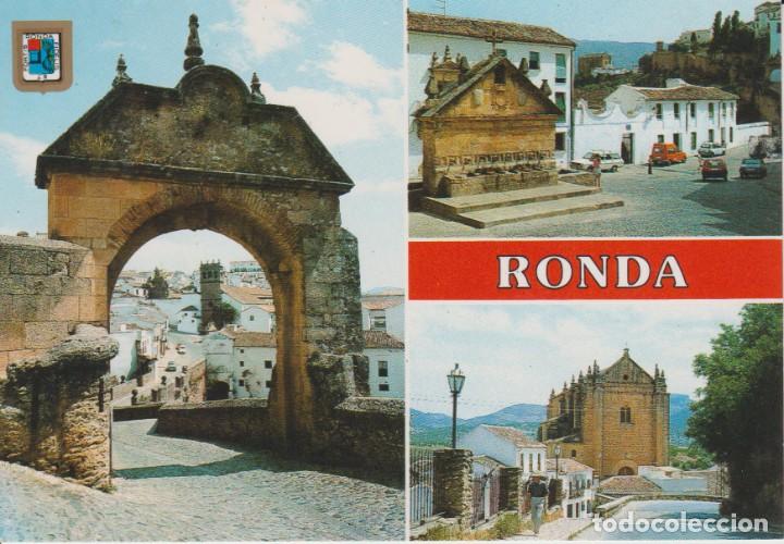 Postcards: (3) RONDA. MALAGA. ARCO FELIPE V, FUENTE DE 8 CA&Ntilde;OS, IGLESIA ESPIRITU SANTO