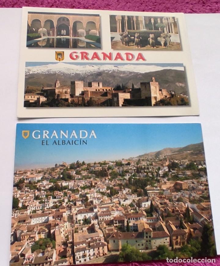 Postais: Granada 2 postales El Albaicín y La Alhambra