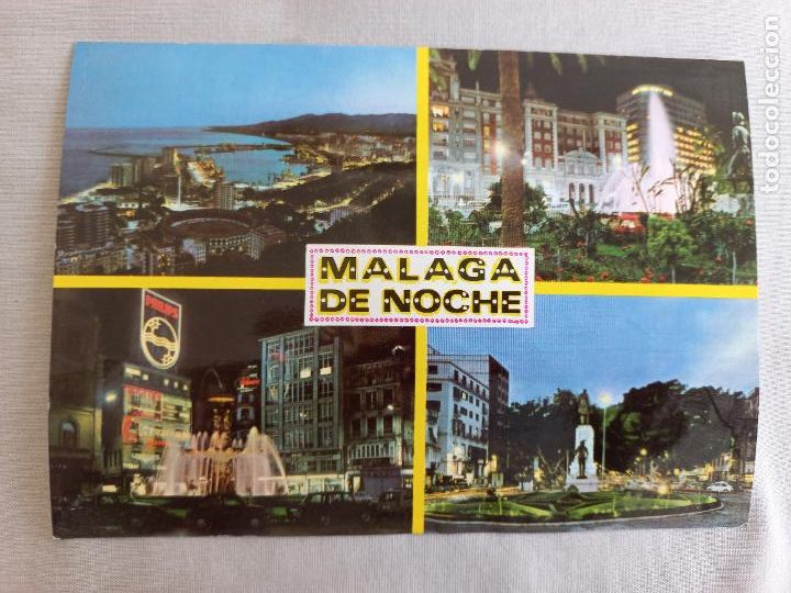 Postales: MALAGA DE NOCHE COSTA DEL SOL 1969 48 ED. INTER POSTAL SIN CIRCULAR