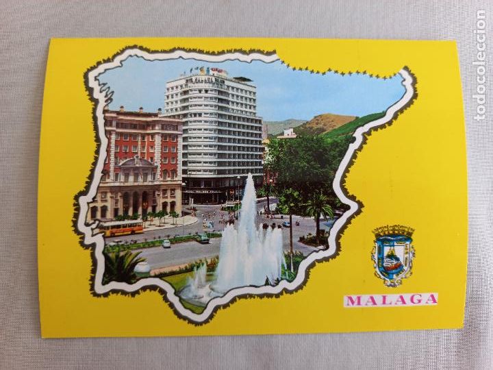 Postales: MALAGA FUENTE DE LA MARINA HOTEL MALAGA PALACIO COSTA DEL SOL 1969 44 ED. INTER POSTAL SIN CIRCULAR