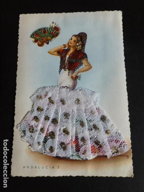 Postkarten: ANDALUCIA POSTAL MUJER CON FALDA DE TELA