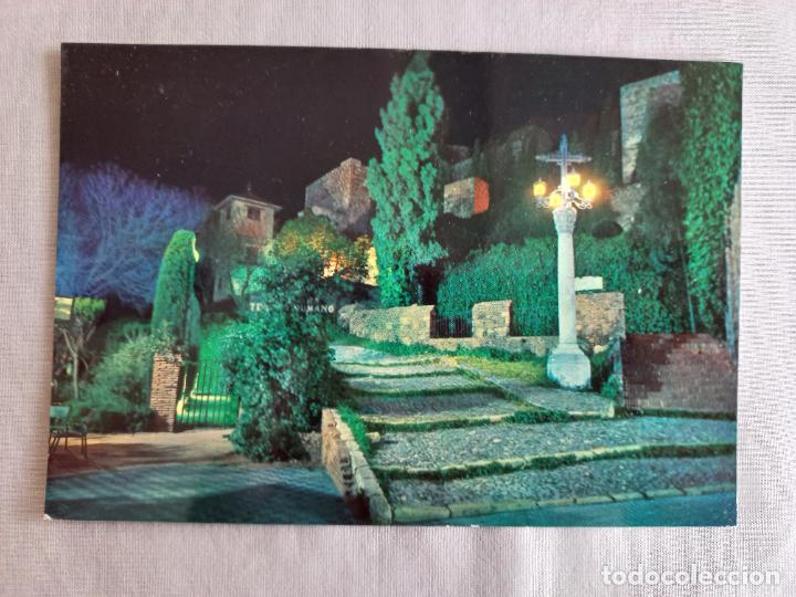 Postales: LA ALCAZABA VISTA NOCTURNA PARCIAL. 1969 MALAGA COSTA DEL SOL N&ordm; 5 ED. INTER. POSTAL SIN CIRCULAR