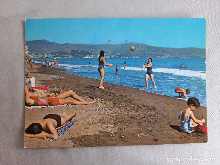 Postales: N&ordm; 35. PLAYA DE LA MISERICORDIA 1969. MALAGA COSTA DEL SOL EDITORIAL INTER POSTAL SIN CIRCULAR