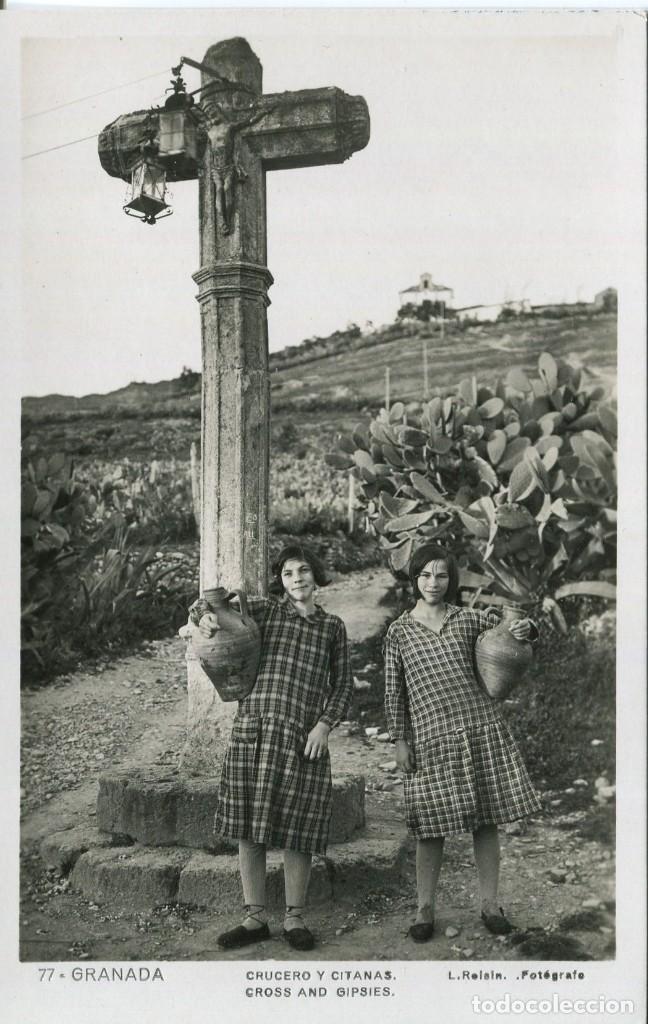 Postales: GRANADA-CRUZ DE PIEDRA Y GITANAS- - Foto 1
