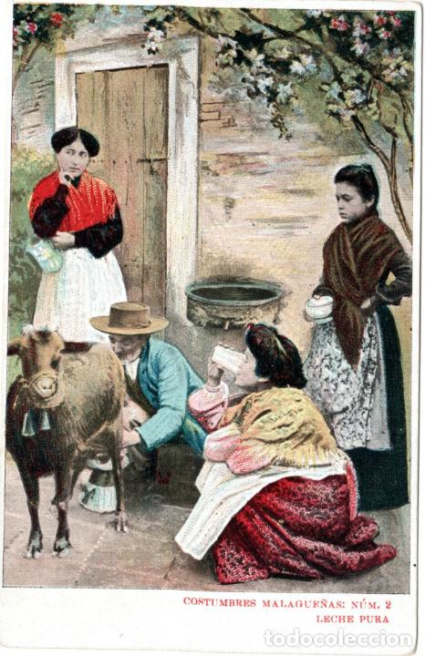 Postales: PRECIOSA POSTAL - MALAGA - COSTUMBRES MALAGUE&Ntilde;AS - N&Uacute;. 2 - LECHE PURA