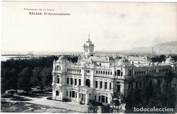 Postales: BONITA POSTAL - MALAGA - EL AYUNTAMIENTO - ALMACENES DE LA LLAVE