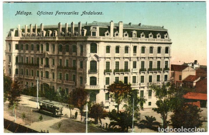 Postales: BONITA POSTAL - MALAGA - OFICINAS FERROCARRILES ANDALUCES - ED. DOMINGO DEL RIO