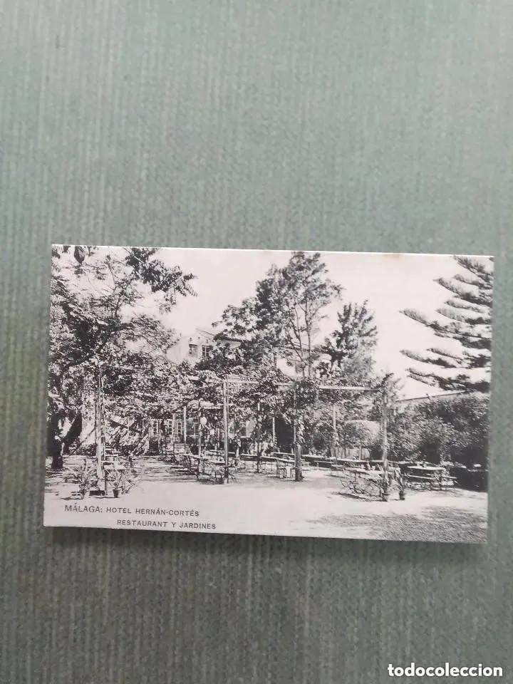 Postales: ANTIGUA POSTAL MALAGA HOTEL HERNAN-CORTES RESTAURANT Y JARDINES